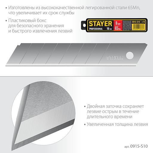 STAYER 18 мм, 10 шт, сегментированные лезвия, Professional (0915-S10) фото 3