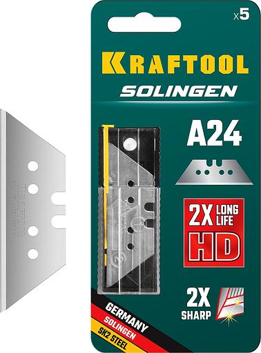 KRAFTOOL Solingen-А24, 5 шт, трапециевидные лезвия (09625-S5) фото 1