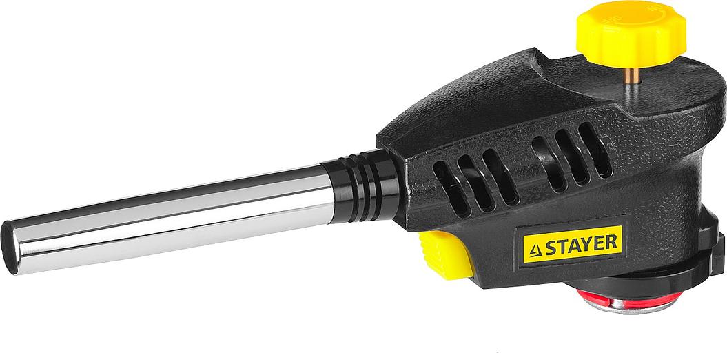 STAYER ProTerm Turbo PG400, 1300°C, турбо нагрев + 30%, газовая горелка с пьезоподжигом на баллон с цанговым соединением(55582) фото 1