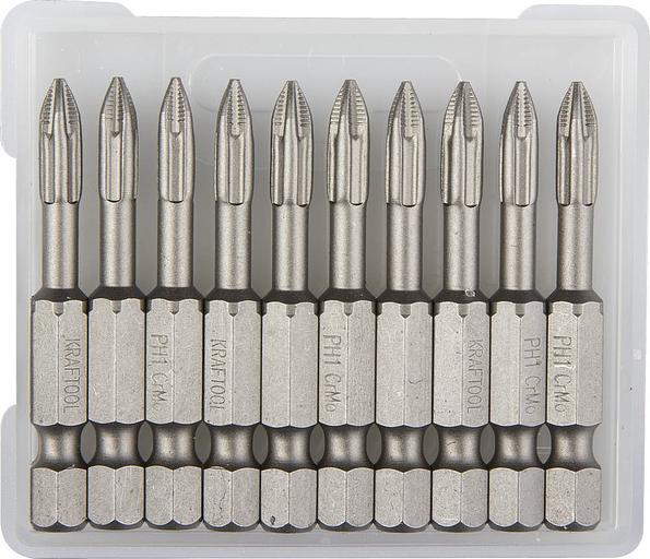 KRAFTOOL X-Drive PH1, 50 мм, 10 шт, торсионные биты (26121-1-50-10) фото 1