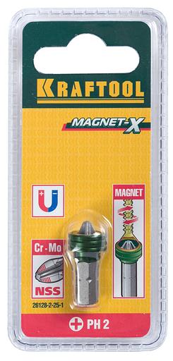 KRAFTOOL Magnet-X PH2, 25 мм, 1 шт, бита с магнитным держателем-ограничителем (26128-2-25-1) фото 2