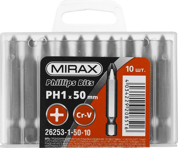 MIRAX PH1, 50 мм, 10 шт, биты (26253-1-50-10) фото 1