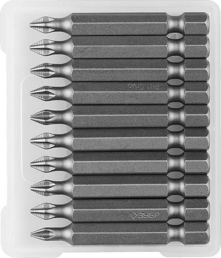 ЗУБР 10 шт, PH1, 50 мм, кованые биты (26001-1-50-10) фото 1