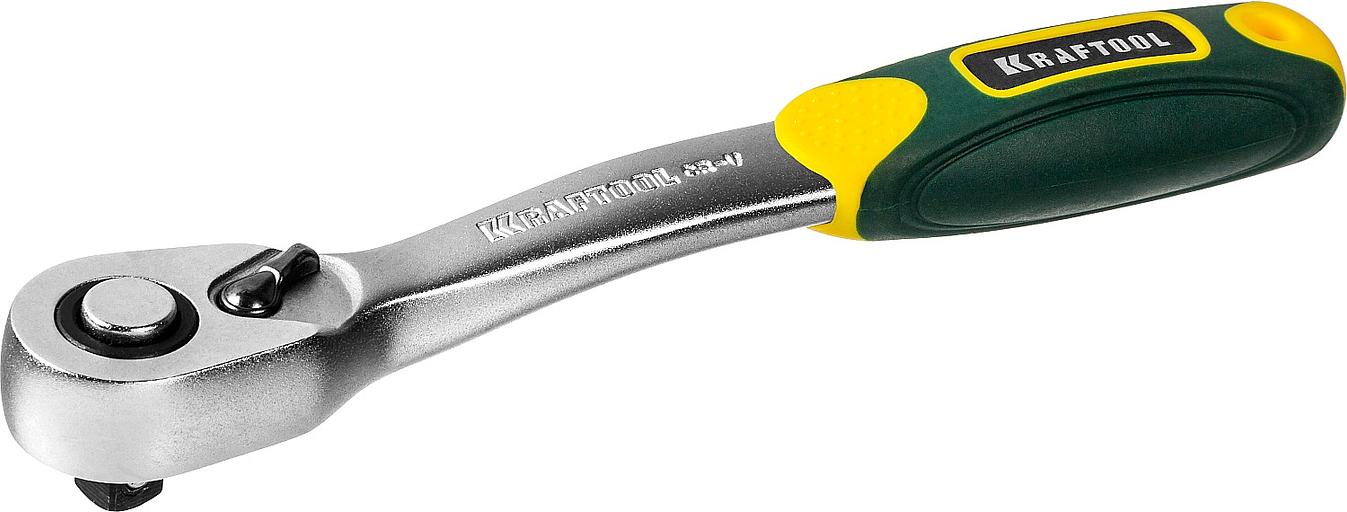 KRAFTOOL 1/4″, 72 зубца, изогнутая трещотка для торцовых головок, Pro (27795-1/4) фото 2