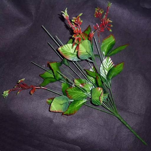 Подбукетник 7 голов 7 трилистиков розы 3 велюшки 47см 005-028/096 фото 1