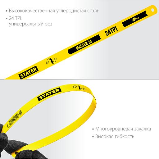 STAYER MASTER-24, 24 TPI, 300 мм, 1 шт, коробка 50 шт, полотно по металлу (1589-01) фото 2