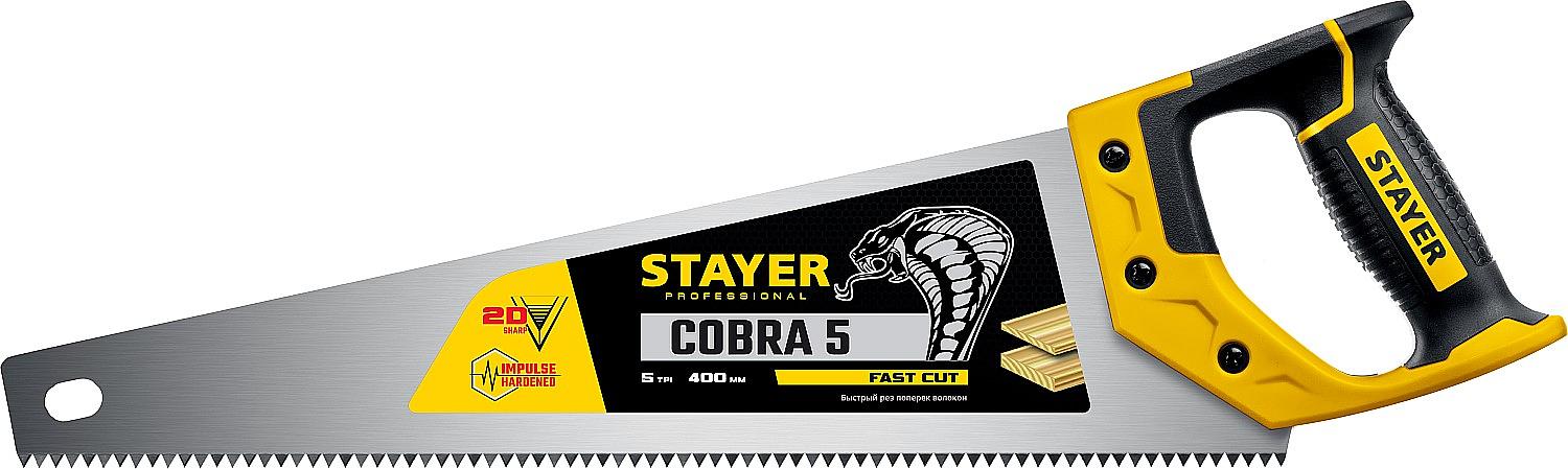 STAYER Cobra 5, 400 мм, ножовка по дереву, Professional (1506-40) фото 1