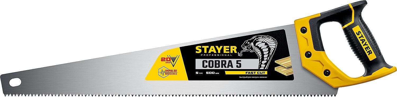 STAYER Cobra 5, 500 мм, ножовка по дереву, Professional (1506-50) фото 1