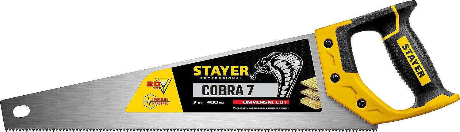 STAYER Cobra 7, 400 мм, универсальная ножовка, Professional (1510-40) фото 1