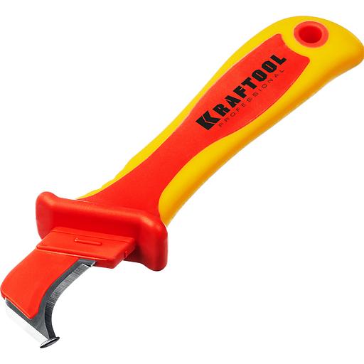 KRAFTOOL KN-7, 1000 В, изогнутый, диэлектрический нож электрика (45400) фото 5