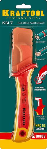 KRAFTOOL KN-7, 1000 В, изогнутый, диэлектрический нож электрика (45400) фото 6