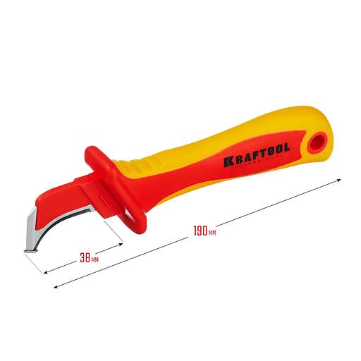 KRAFTOOL KN-7, 1000 В, изогнутый, диэлектрический нож электрика (45400) фото 7