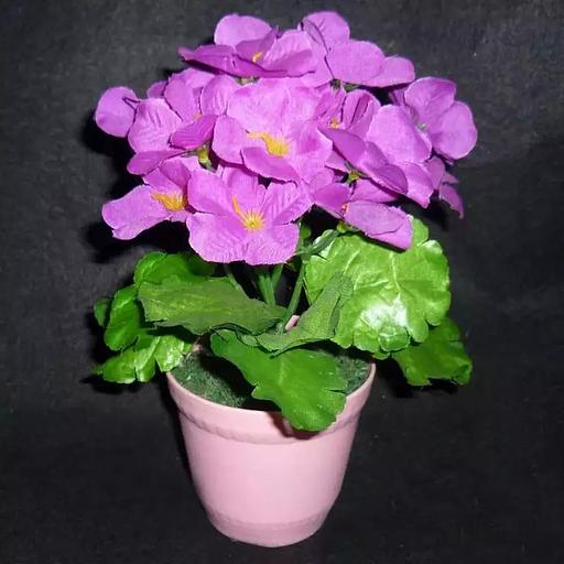 Букет искусственных цветов (фиалка или лилия) в горшке 24см фото 3