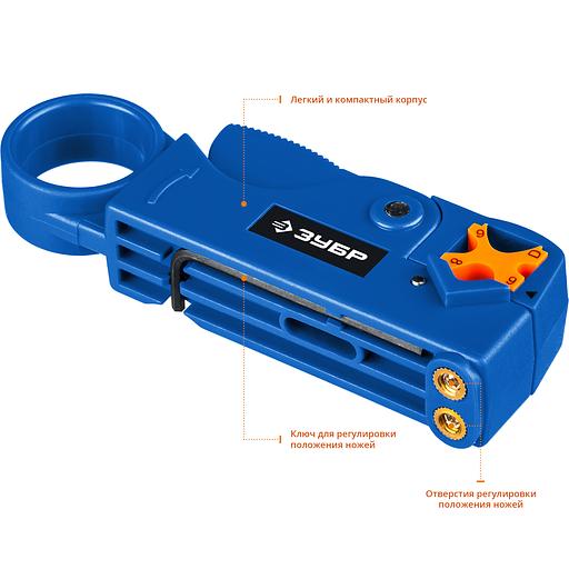 ЗУБР COAX-3, (RG58, RG59, RG62), стриппер коаксиальных кабелей, Профессионал (22657) фото 5