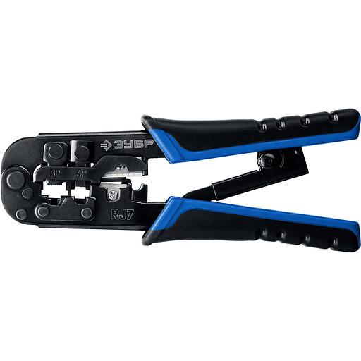 ЗУБР RJ7, (RJ45, RJ11, RJ12), 203 мм, храповый механизм, универсальный кримпер, Профессионал(22650) фото 1