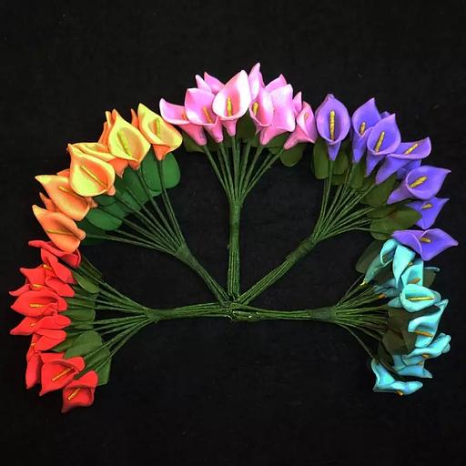 Искусственный букет пучок каллы на проволоке 10см фото 1