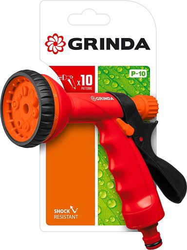 GRINDA P-10, 10 режимов, курок сзади, пластиковый, поливочный пистолет (8-427373) фото 3