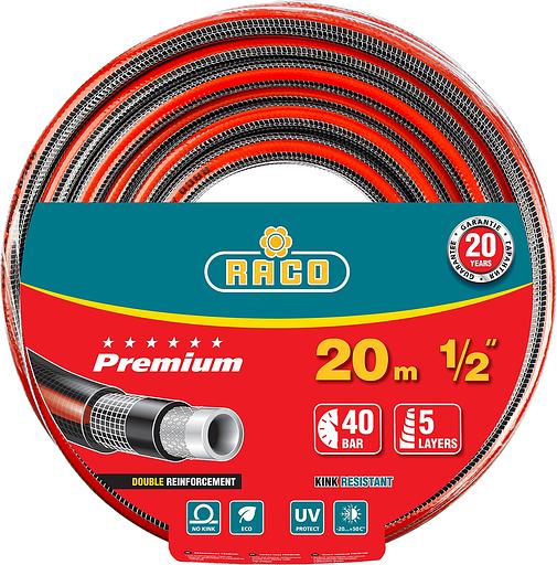 RACO PREMIUM, 1/2″, 20 м, 40 атм, пятислойный, усиленный двумя слоями армирования, поливочный шланг (40300-1/2-20) фото 1