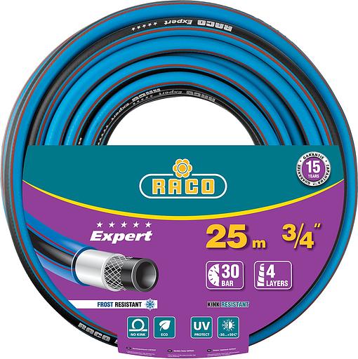 RACO EXPERT, 3/4″, 25 м, 30 атм, четырёхслойный, армированный, поливочный шланг (40302-3/4-25) фото 1