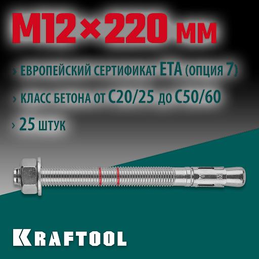 KRAFTOOL ETA Опция 7, М12 х 220, 25 шт, клиновой анкер (302184-12-220) фото 2