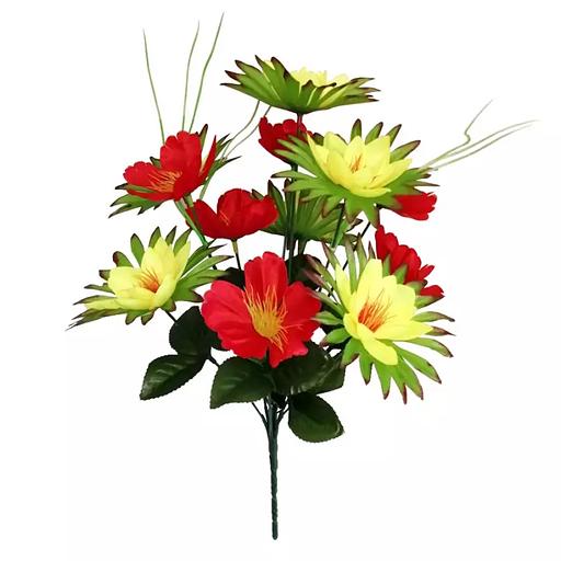 Букет георгинов с маками 12 голов (6+6) 38см АЦ04128 080-327+516 фото 1