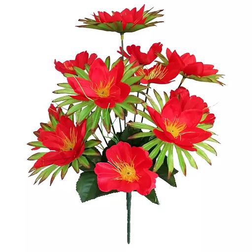 Букет георгинов с маками 12 голов (6+6) 38см АЦ04128 080-327+516 фото 3