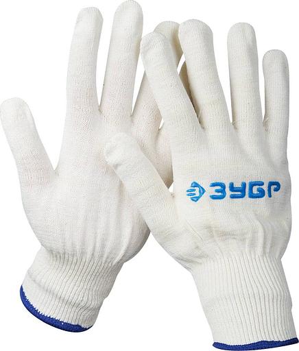 ЗУБР КОМФОРТ, L-XL, х/б перчатки без покрытия, 13 класс, Профессионал (11450-XL) фото 1
