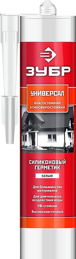 ЗУБР 280 мл, белый, универсальный силиконовый герметик (41233-0) фото 1