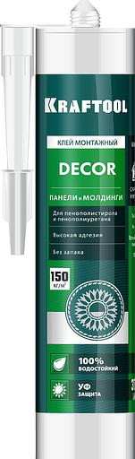 KRAFTOOL DÉCOR, 310 мл, белый, монтажный клей для молдингов (41349) фото 1