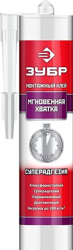 ЗУБР 300 мл, прозрачный, монтажный клей мгновенная хватка (41334) фото 1
