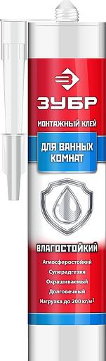 ЗУБР 300 мл, белый, влагостойкий монтажный клей (41335) фото 1