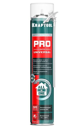 KRAFTOOL ADAPTER PRO, 750 мл, адаптерная, всесезонная, SVS, не залипающий клапан, выход до 45 л, монтажная пена (41173) фото 1