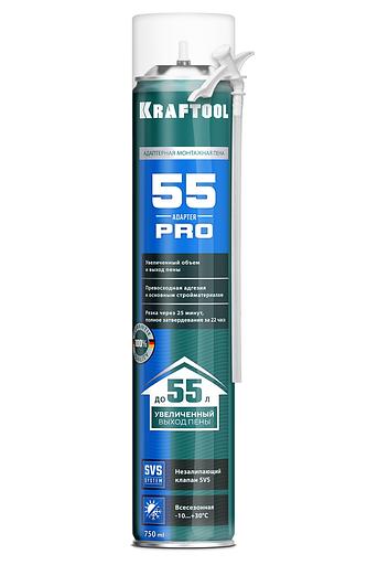 KRAFTOOL ADAPTER 55, 750 мл, адаптерная, всесезонная, SVS, не залипающий клапан, выход до 55 л, монтажная пена (41175) фото 1