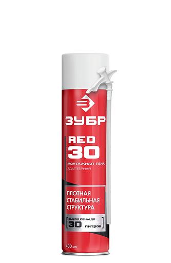 ЗУБР RED 30, 400 мл, адаптерная, всесезонная, SVS, выход до 30 л, монтажная пена (41140) фото 1