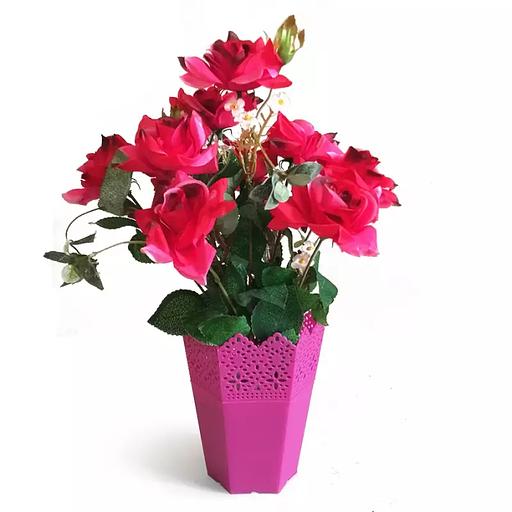 Букет искусственных роз в горшке 620 35см фото 1