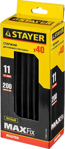 STAYER Black, чёрные, 11 х 200 мм, 40 шт, клеевые стержни, Professional (2-06821-D-S40) фото 2