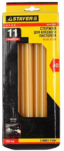 STAYER Yellow, жёлтые, 11 х 200 мм, 40 шт, клеевые стержни, Professional (2-06821-Y-S40) фото 2