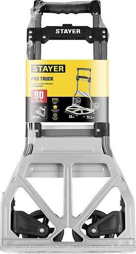 STAYER PROTruck, до 90кг, каркас из стали, платформа из алюминия, платформа 39х28см, колеса d13см, вес 4кг, складная хозяйственная тележка (38755-90) фото 5