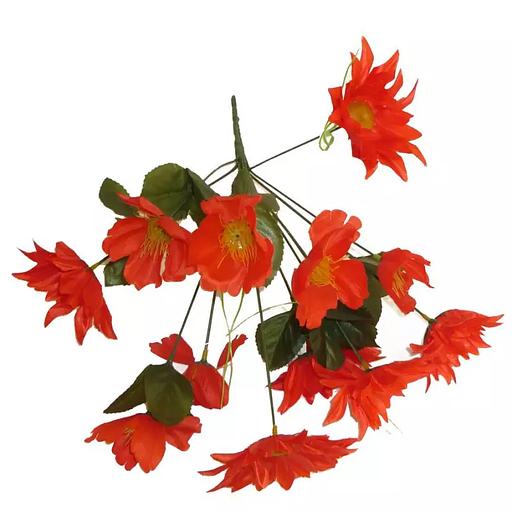 Букет георгинов с маками 12 голов 38см 080-201+327 фото 1