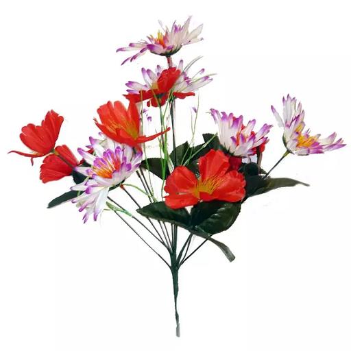 Букет георгинов с маками 12 голов 38см 080-156+327 фото 1