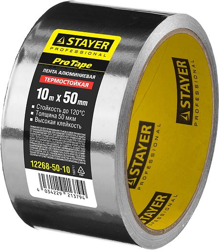 STAYER ProTape, 50 мм, 10 м, до 120 °С, самоклеящаяся алюминиевая лента, Professional (12268-50-10) фото 3