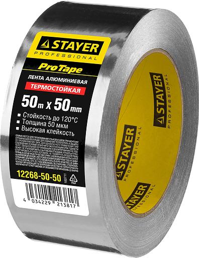 STAYER ProTape 50 мм, 50 м, до 120 °С, самоклеящаяся алюминиевая лента, Professional (12268-50-50) фото 3
