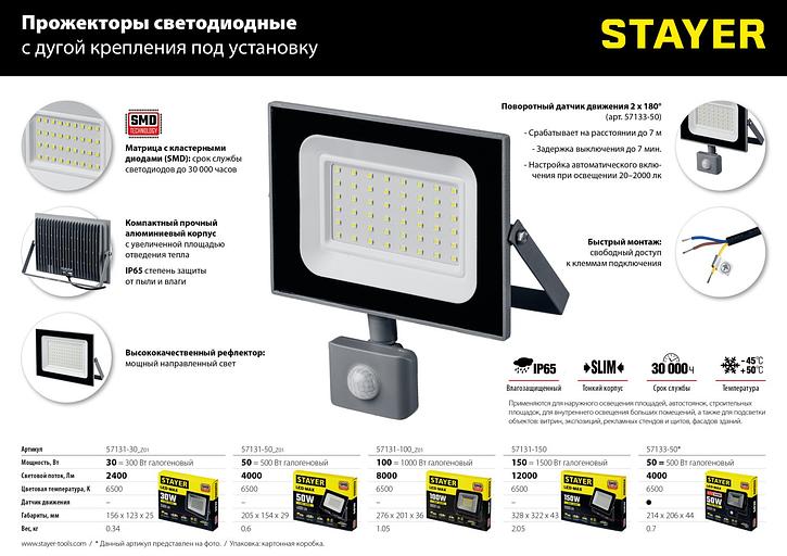 STAYER MAXStable, 1.6 м, телескопический штатив для прожектора (56920) фото 9