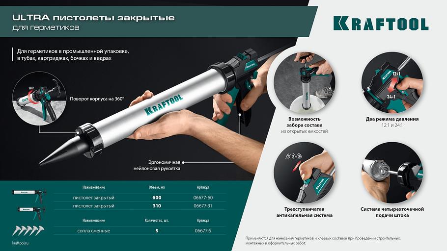KRAFTOOL 5 шт., запасные сопла для закрытых пистолетов для герметика (06677-S) фото 4