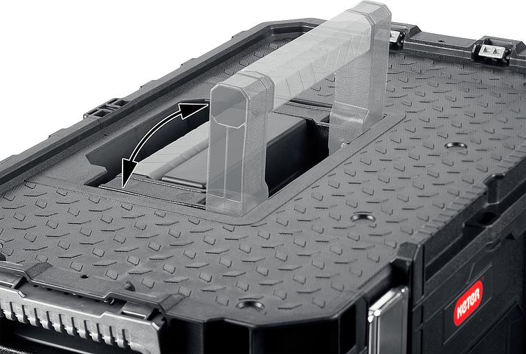 KETER SMART ROLLING, 564 х 373 х 700 мм, (22″), набор пластиковый ящик-тележка + ящик для инструментов + ящик органайзер (38390-22) фото 7