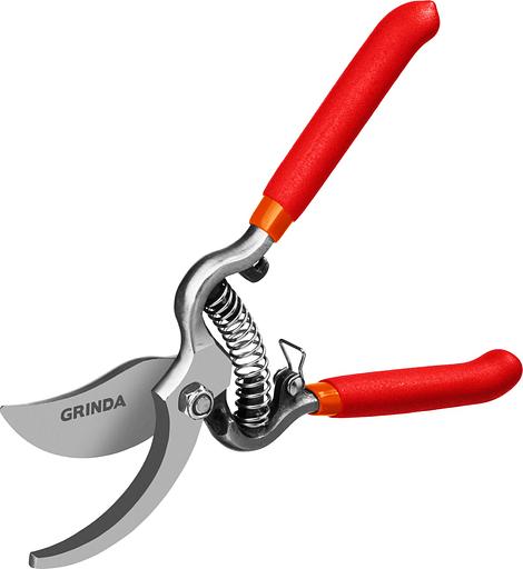 GRINDA G-3, 200 мм, высокоуглеродистая сталь, цельнокованый, покрытие ПВХ, плоскостной секатор (423103) фото 4