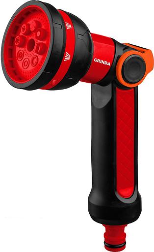 GRINDA N-8, с регулятором напора, 8 режимов, двухкомпонентный, поливочный пистолет (8-427188) фото 1