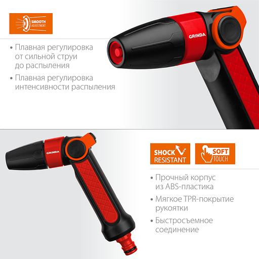 GRINDA N-R, плавная регулировка, двухкомпонентный, поливочный пистолет (8-427189) фото 3