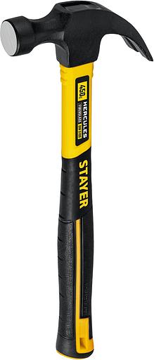 STAYER Hercules, 450 г, молоток-гвоздодёр столярный с фиберглассовой рукояткой, Professional (2026-450) фото 2