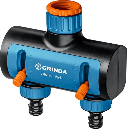 GRINDA TS-2, двухканальный 3/4″ - 1″ с внутренней резьбой, соединитель с внешней резьбой 3/4″ - 1, поливочный распределитель, PROLine (8-426312) фото 3